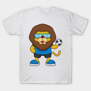 Lion as Soccer player with Soccer T-Shirt